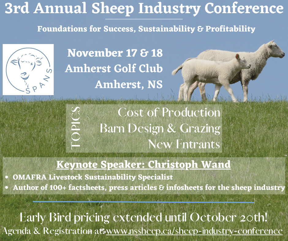 Sheep Industry Conference Sheep Producers Association of Nova Scotia